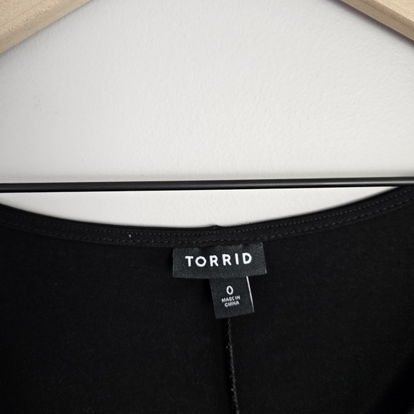 Torrid Black Jersey Knit Knotted Wrap Dress 0 - Picture 5 of 10